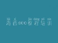 海西seo教程培训_新手seo教程