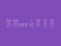 深圳seo技术论坛 seo教程书