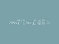 2022广安seo白帽教学_一流白帽实操