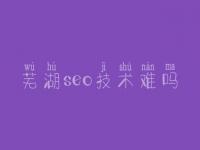 芜湖seo技术难吗 本网站建设中