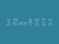 洛阳seo在线培训，关于seo的教程