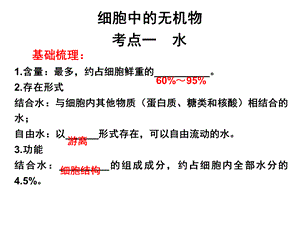 无机盐的作用