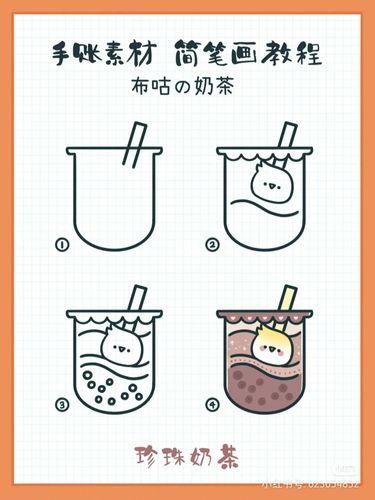 可爱奶茶简笔画
