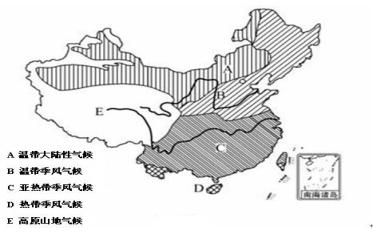 我国气候分布图